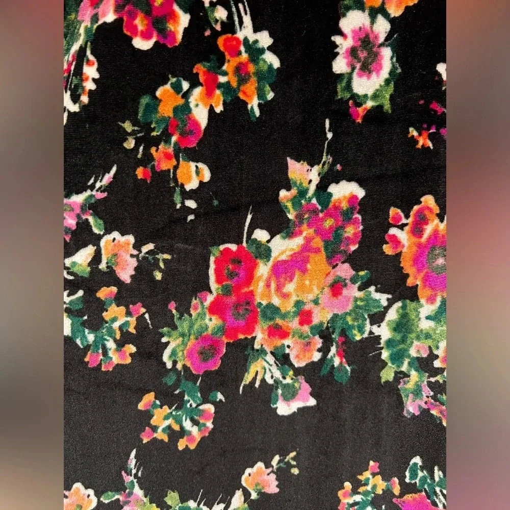Show Me Your MuMu Velvet Mini Dress in Bohemian Black Bouquet Size Medium - Picture 4 of 10